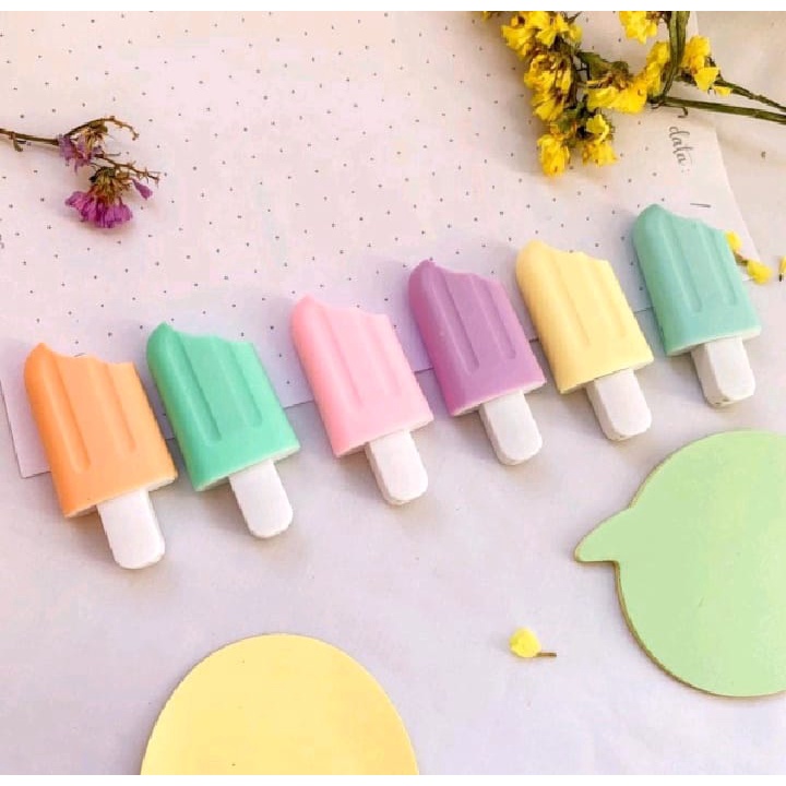 kit 6 PÇ Marca Texto Mini Picolé Sorvete (UNIDADE)