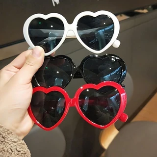Óculos de sol retrô fashion espelho em forma de coração