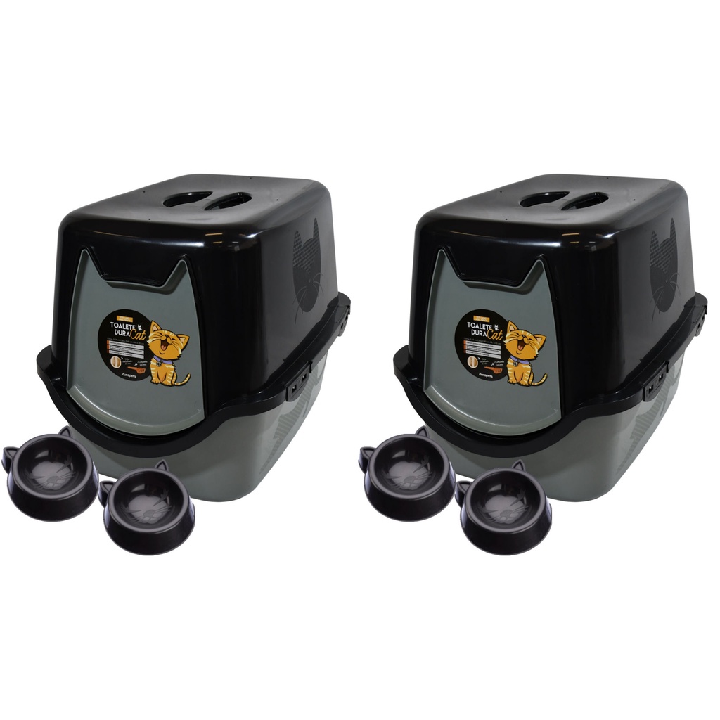 2 Caixa Areia Toalete Fechada Gato Porta Pá E Filtro Anti Odor