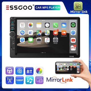 Rádio Estéreo De Carro ESSGOO 2 Din Car player Tela Sensível Ao Toque Universal 7 " INCH Car Multimídia Player Com Bluetooth FM Câmera Traseira