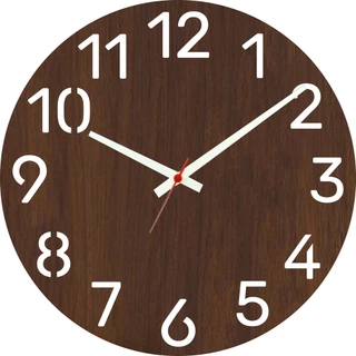 Relógio De Parede Decorativo Grande 40cm Cozinha Quarto Sala Escritório Loja Tabaco Marrom