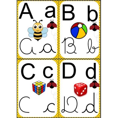 Alfabeto Educação Infantil - Decoração sala de aula e recurso pedagógico - Plastificado - A4