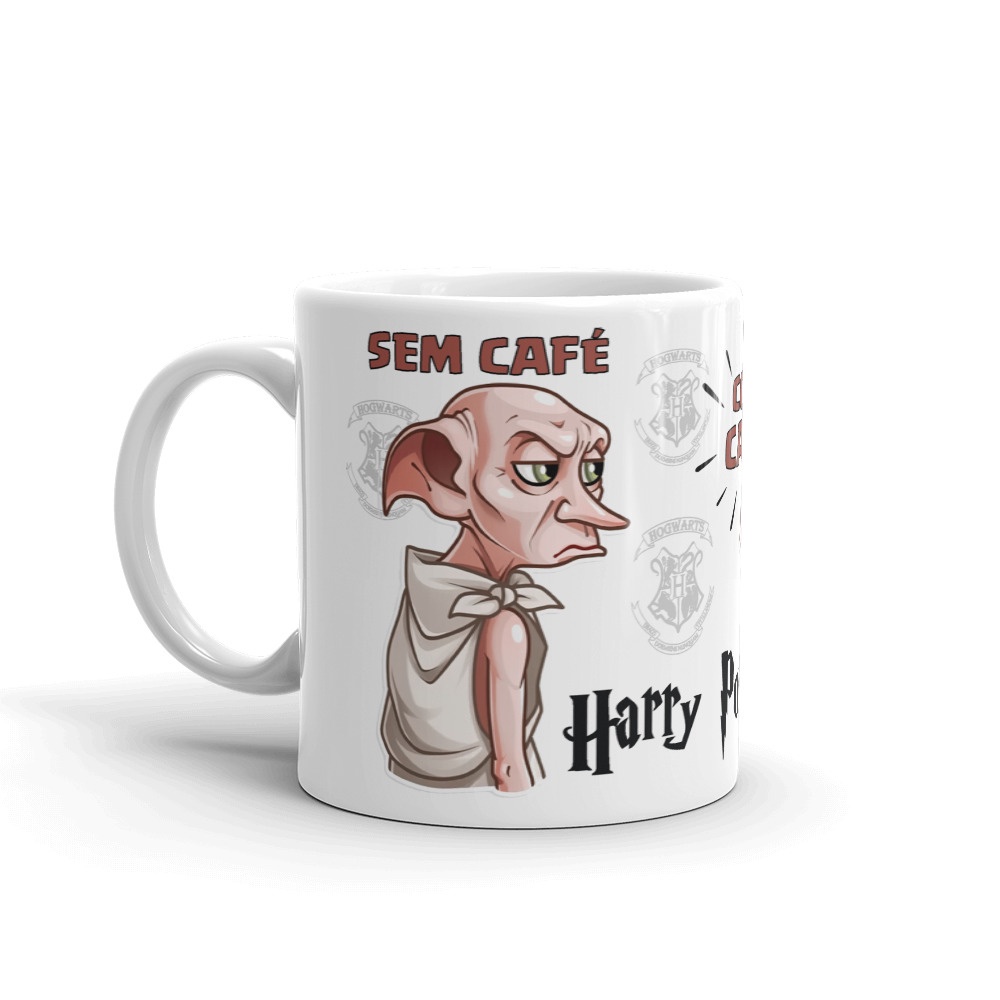 Caneca Dobby com café e sem café Harry Potter com caixinha de presente