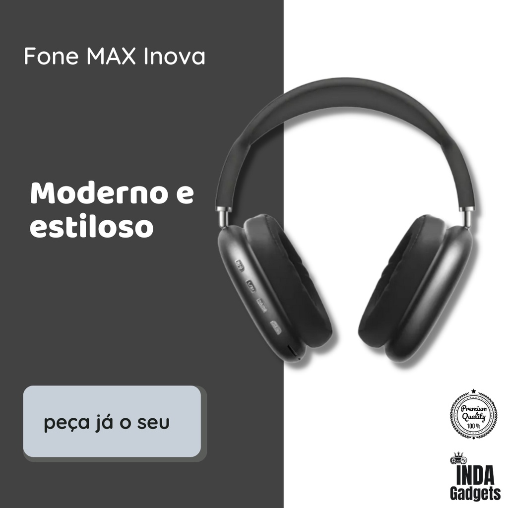 Fone De Ouvido Headphone Bluetooth Som Estéreo Max Inova | Shopee Brasil