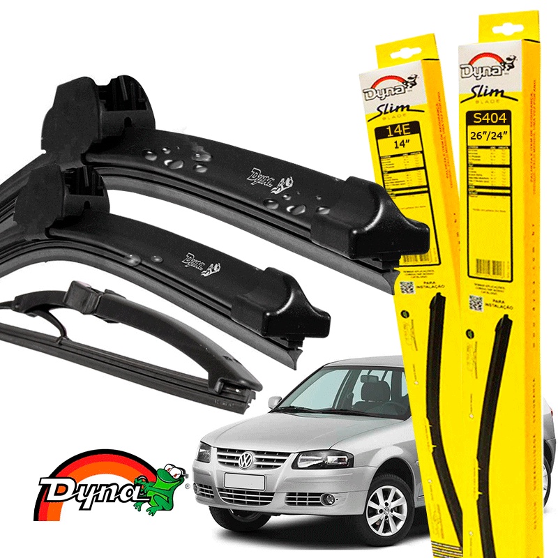 Limpador de Para-brisa Gol G4 2009 a 2013 Dyna Palheta Chuva Kit ...