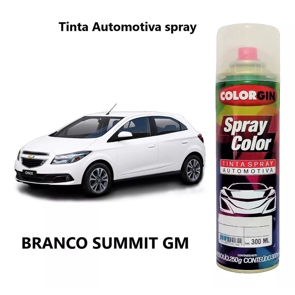 Tinta automotiva spray Branco Summit GM 300ml Shopee Brasil