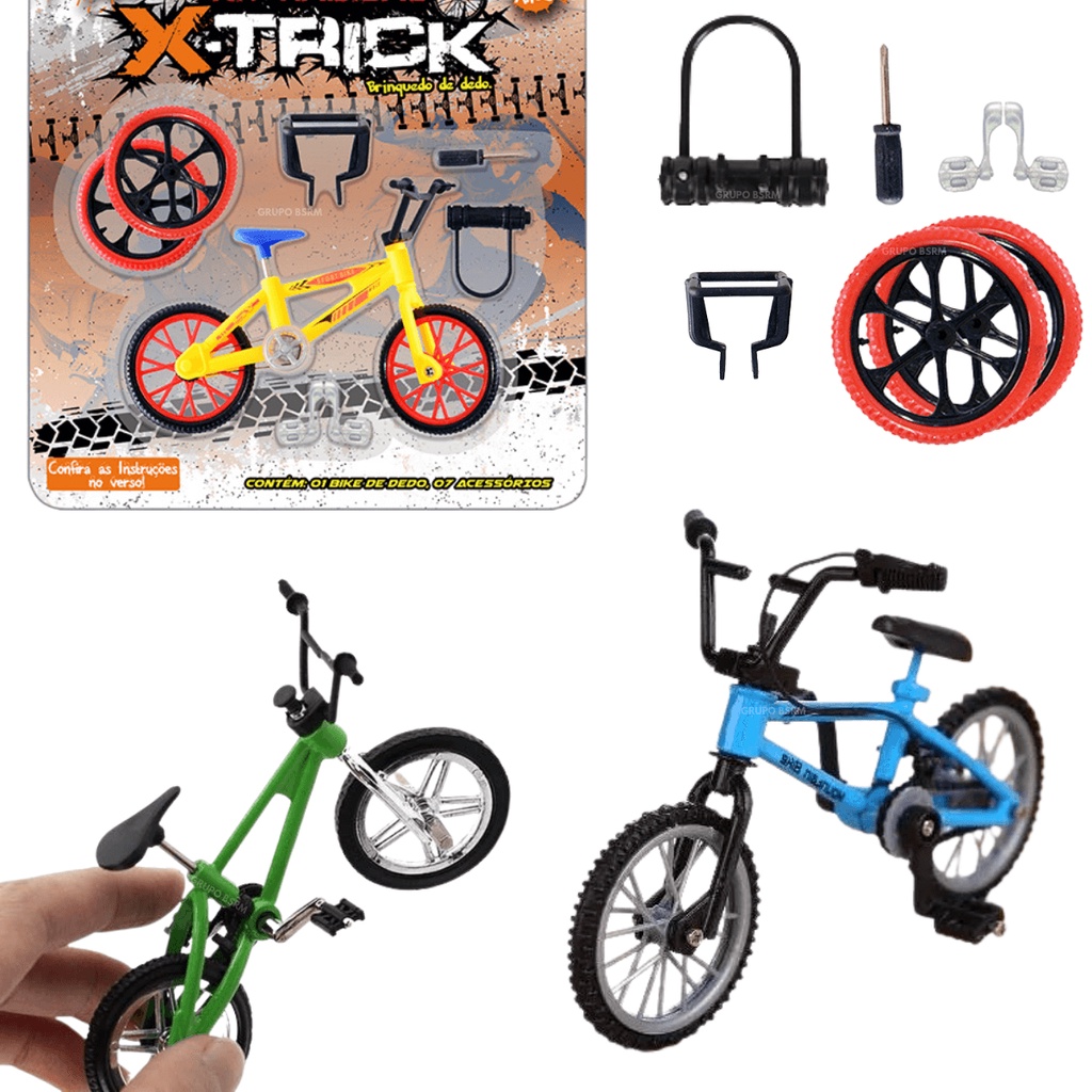 Bicicleta de Dedo Bike Brinquedo Com Acessórios Infantil Radical Diversão  Mini Xtrick Para Criança Presente Menino Cores Sortidas