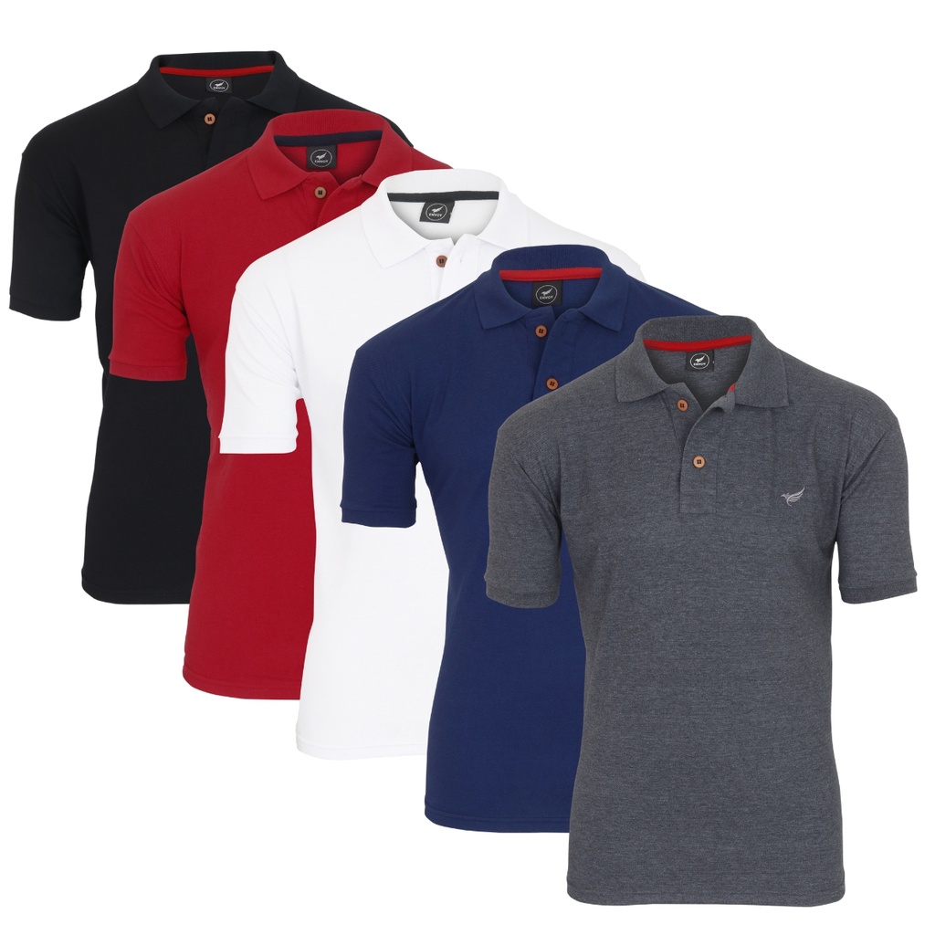 Kit 5 Camisa Polo Masculina Piquet Original Gola