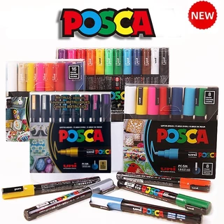 Uni Caneta Marcadora De Tinta Posca PC-1M 5M/Extra Fina/Ponto Fino Médio 7/8/15/De Pigmentada À Prova D'água Com Vinil Origina kit caneta posca ponta fina branca Cartaz | PC-1M/3M/5M POP Marcador D'águamar Cadores Para Desenho