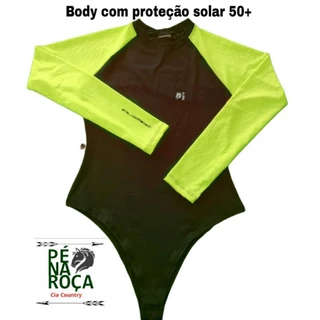 Body Preto com mangas cores variadas Pé na Roça PNR58