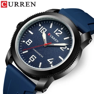 CURREN Relógios Masculinos Originais Marca Top Matte Vintage Digital Discagem Criativa Correia De Couro Moda Desportiva Casual Quartzo À Prova D'água 8454 X