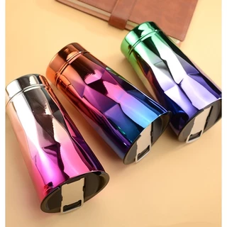Copo Térmico 473ml com Tampa e abridor Cores Metálicas Degradê Titanium Metalizado