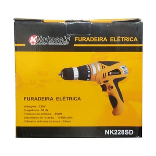 Parafusadeira Furadeira Elétrica 450w Profissional 110V ou 220V NAKASAKI Promoção