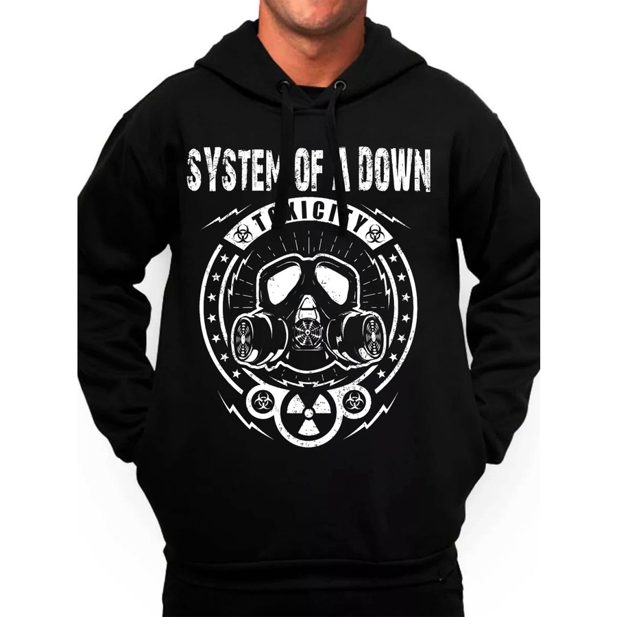 Blusa Moletom System Of A Down Rock Toxicity Bolso Lateral | Shopee Brasil