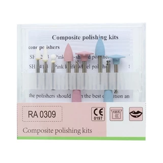 9pcs/Box Polimento Composto Dental Para Peça De Mão De Baixa Velocidade Kit Contra Ângulo RA0309 Lixa De Resina Conjunto De Odontológico