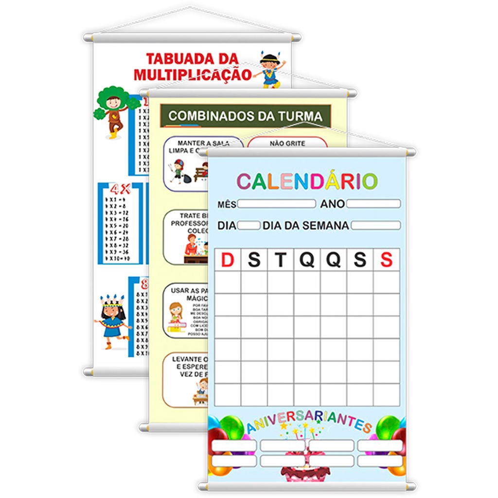 Banner Calendário Interativo Dia, Mês e Ano Pedagógico Escolar - Loja  PlimShop