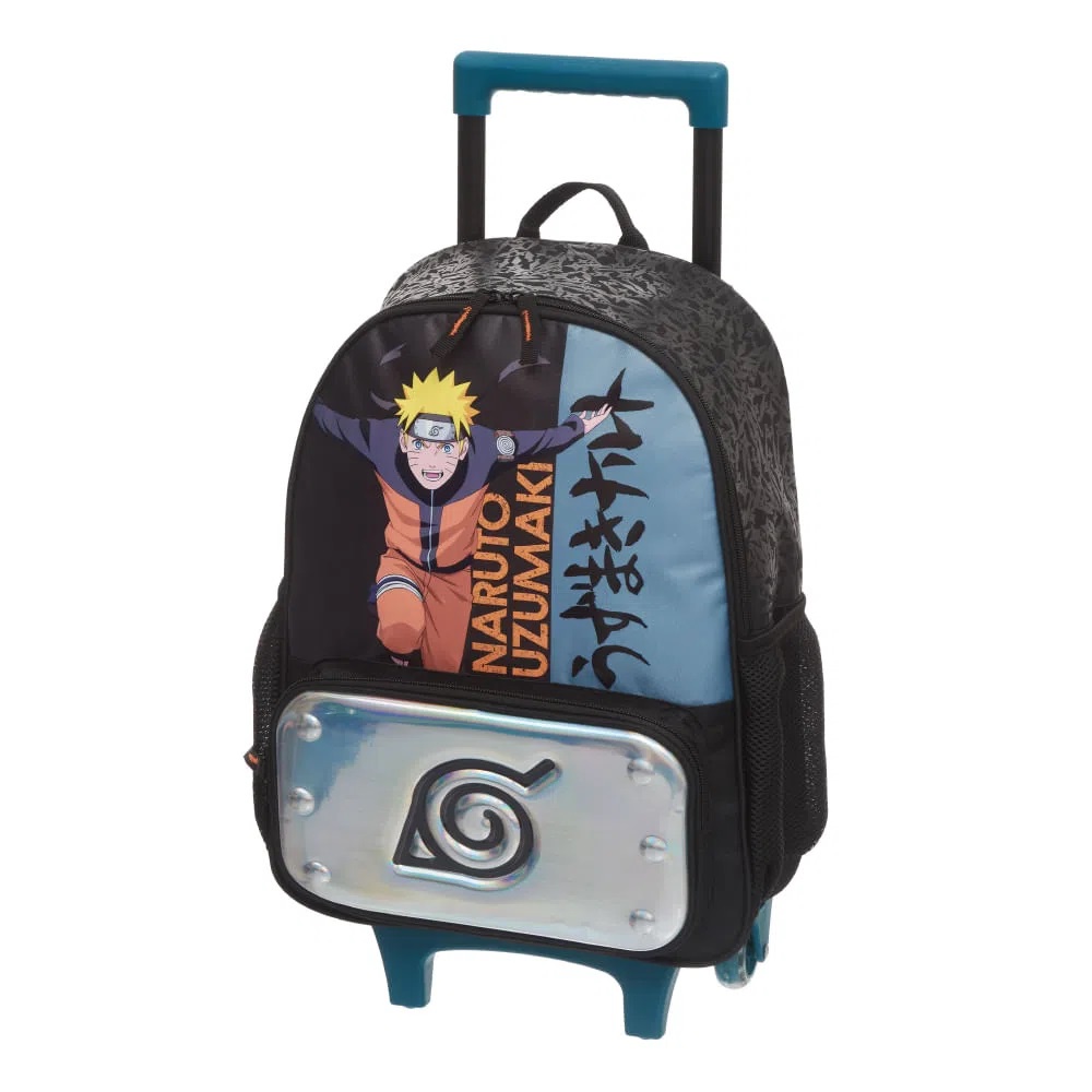 Mochila Escolar Naruto Uzumaki Desenho Rodinha G Meninos - Kids