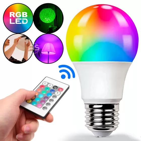 Lampada Led Bulbo RGB 15w Bocal E27 COM Controle Remoto LUATEK