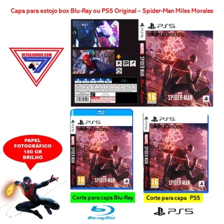 kit Estojo bluray Com Capa fotografica Marvel's Spider-Man: Miles Morales Ps5 sem jogo