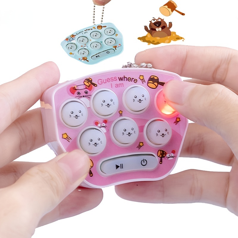 Conjunto Com 2 Stwhack-a-mole Eletrônico Minijogo Portátil Para Crianças  Com Design De Desenhos Animados Em Várias Cores - Pingente De Chaveiro