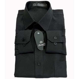 Camisa Social Manga Longa Tradicional Microfibra Com Bolso Preta