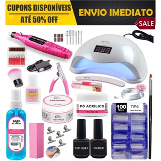 Kit Unhas Gel Completo Acrigel e Fibra Porcelana Manicure - Envio Imediato