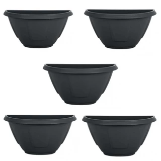 kit 12 Vasos Meia Lua Grande 2,6 Litros Preto Para Plantar Flores Arranjo de Flor