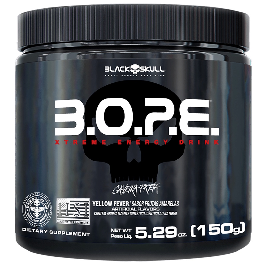 Pré treino BOPE 150g Black Skull - B.O.P.E Caveira Preta Original