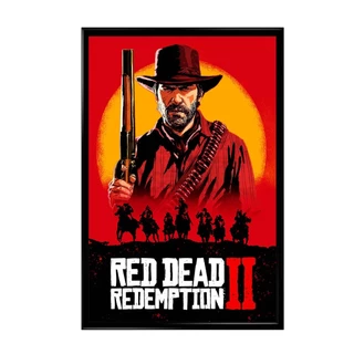 Quadro Decorativo Gamer Red Dead Redemption 2 com Moldura Tamanho 60x40cm