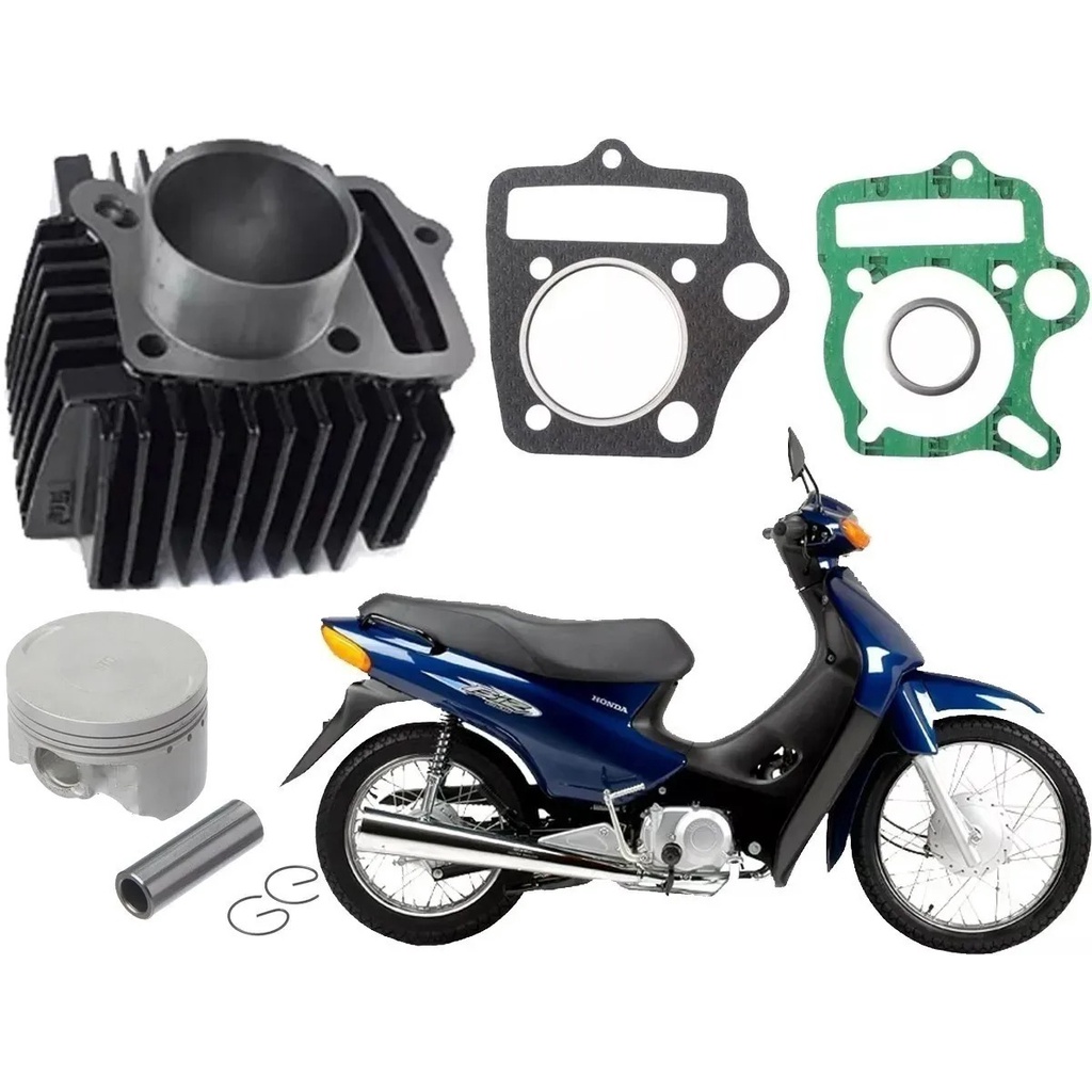 Kit Cilindro Motor Moto Para Biz 100 1998 Até 2015/Dream/Web 100 Todos/Pop 100 2006 Até 2015 Pistão Anéis Pino Travas Junta