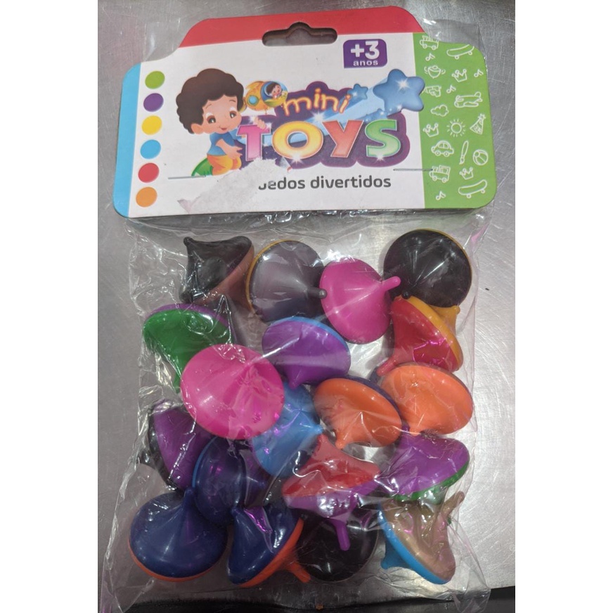 Mini Pião Colorido c/20 - Mini Toys - Doce Malu