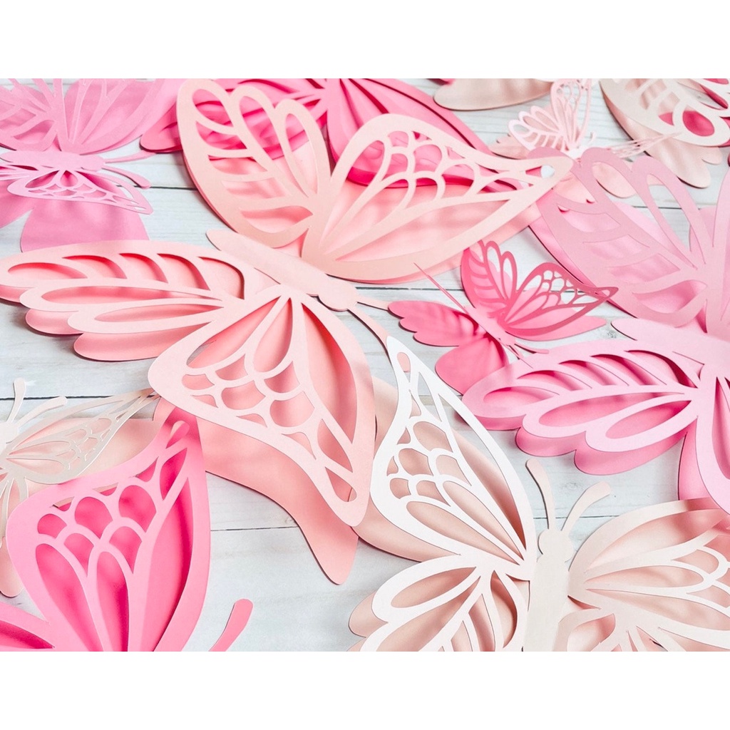 Bolo infantil borboletas / flores de papel realista / Bolo listrado rosa /  Bolo 4,5kg / chantininho 