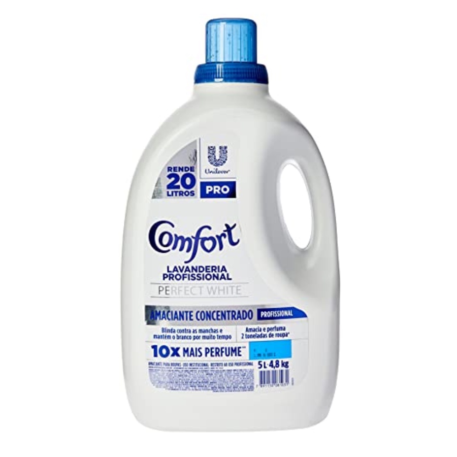 Amaciante de Roupa Concentrado Lavanderia Profissional Comfort Perfect  White Pro Galão 5l, Comfort