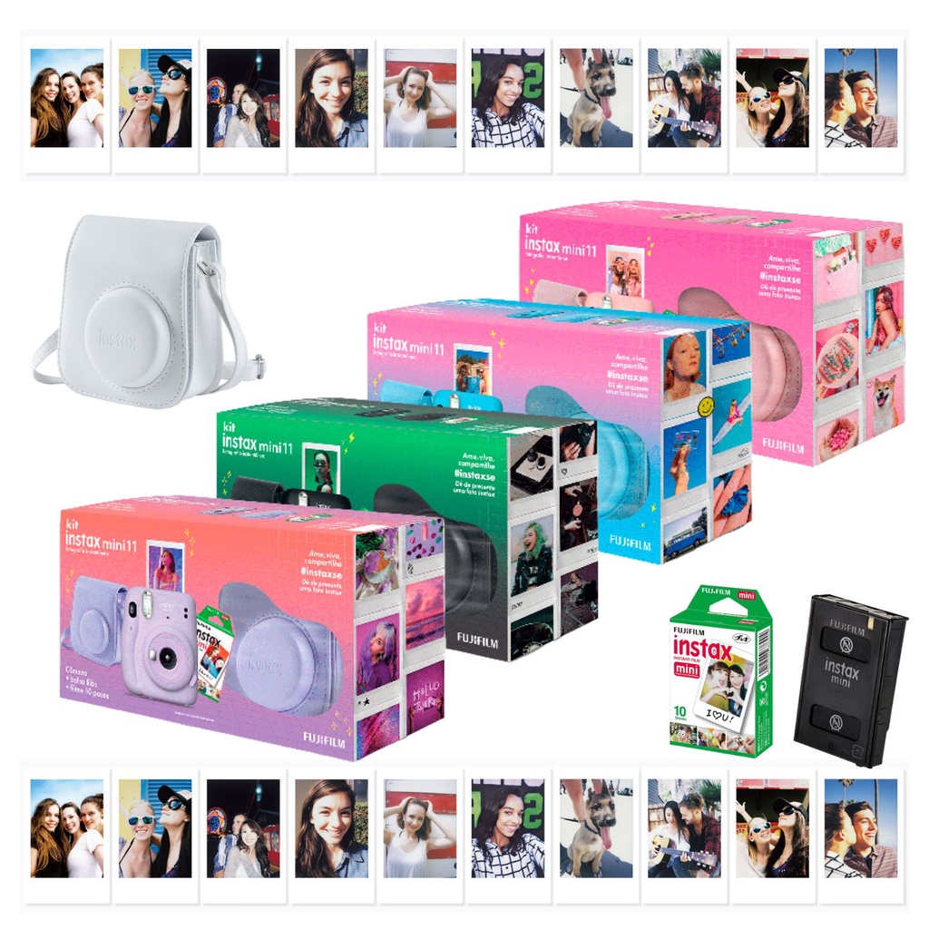 Kit Camera Instax Mini Fujifilm Polaroid Instantânea Bolsa Filmes Shopee Brasil