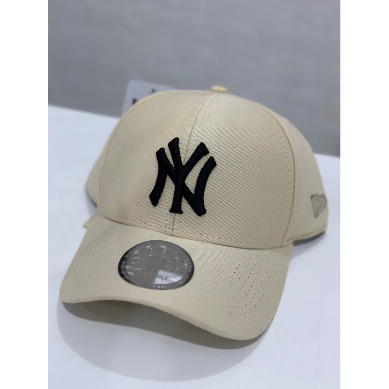 Bone Aba Curva Trucker New york Yankes Snapback Masculino e Feminino Bege Nude