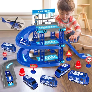 Gamma Baby toys-Crianças DIY Rail Car Brinquedo Plástico Estacionamento Set Multi Camada Montagem Rail Car Track-Idade aplicável: 3-8 anos de idade