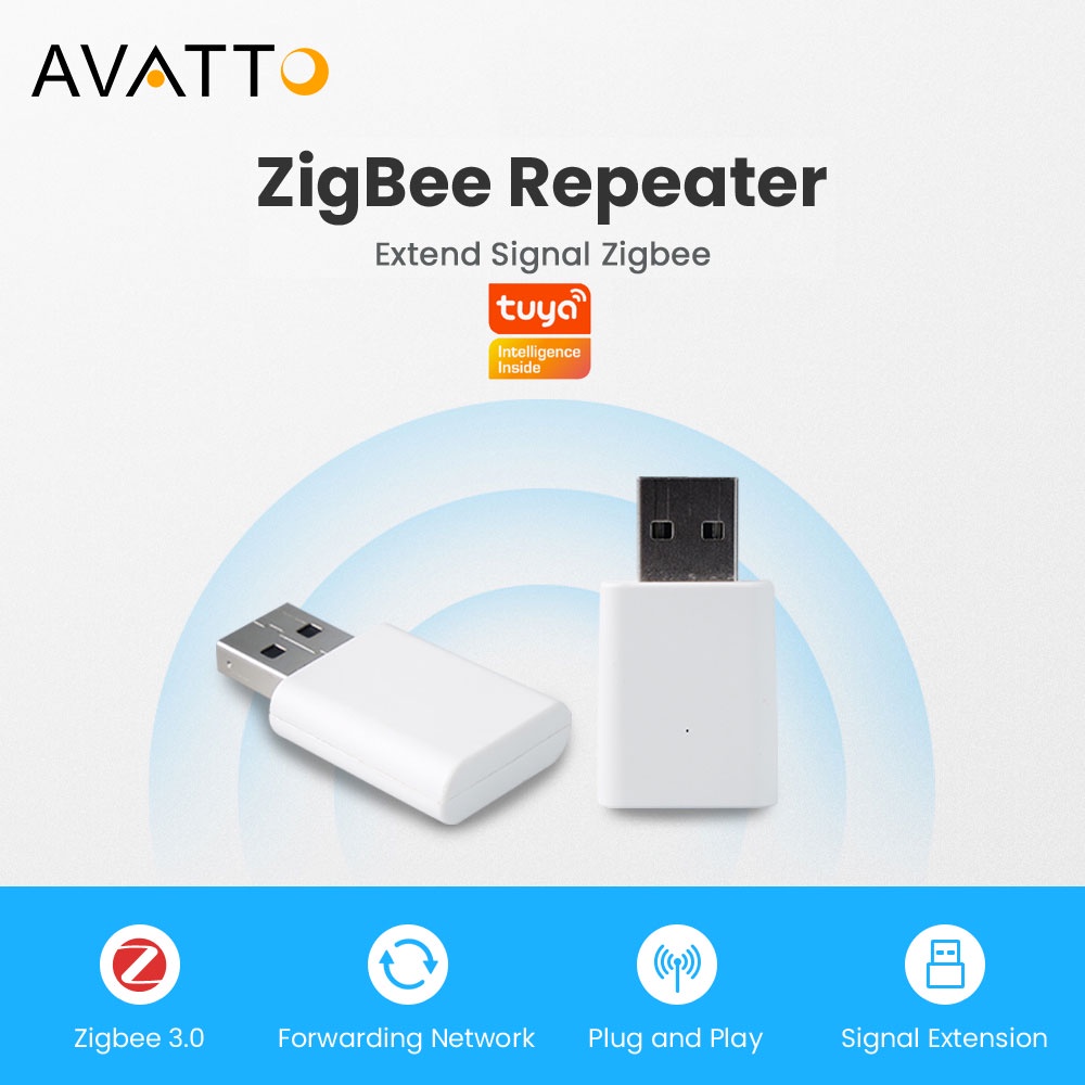 AVATTO tuya ZigBee 3.0 Repetidor De Sinais USB Extensor Para Dispositivos Inteligentes Mesh Home Assistant