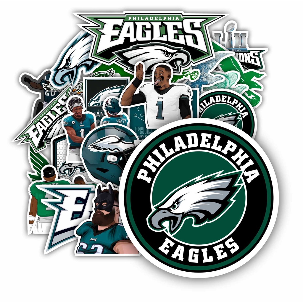 Philadelphia Eagles Kit com 25 Adesivos - Stickers time super bowl nfl ...