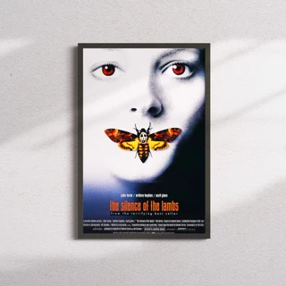 Quadro Decorativo Poster Filme Silêncio dos Inocentes Silence of the Lambs Com Moldura Preta