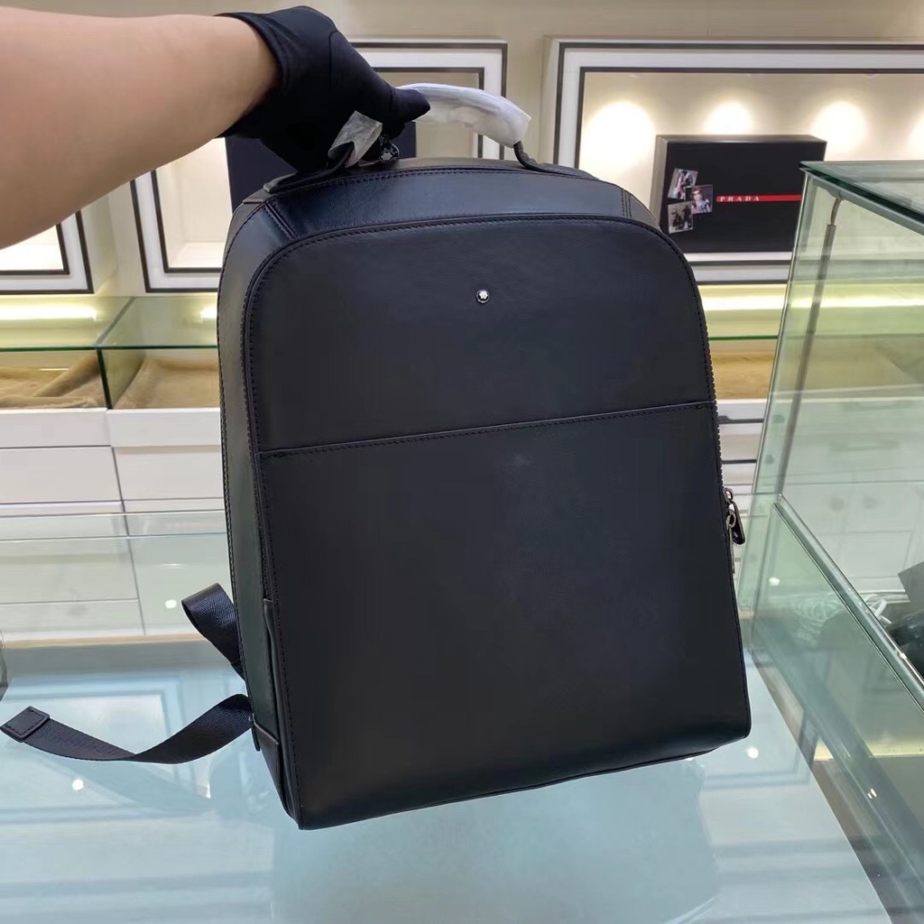 Novo Produto Express Mochila De Viagem Original Montblanc Couro Genuína De 15,6 Polegadas