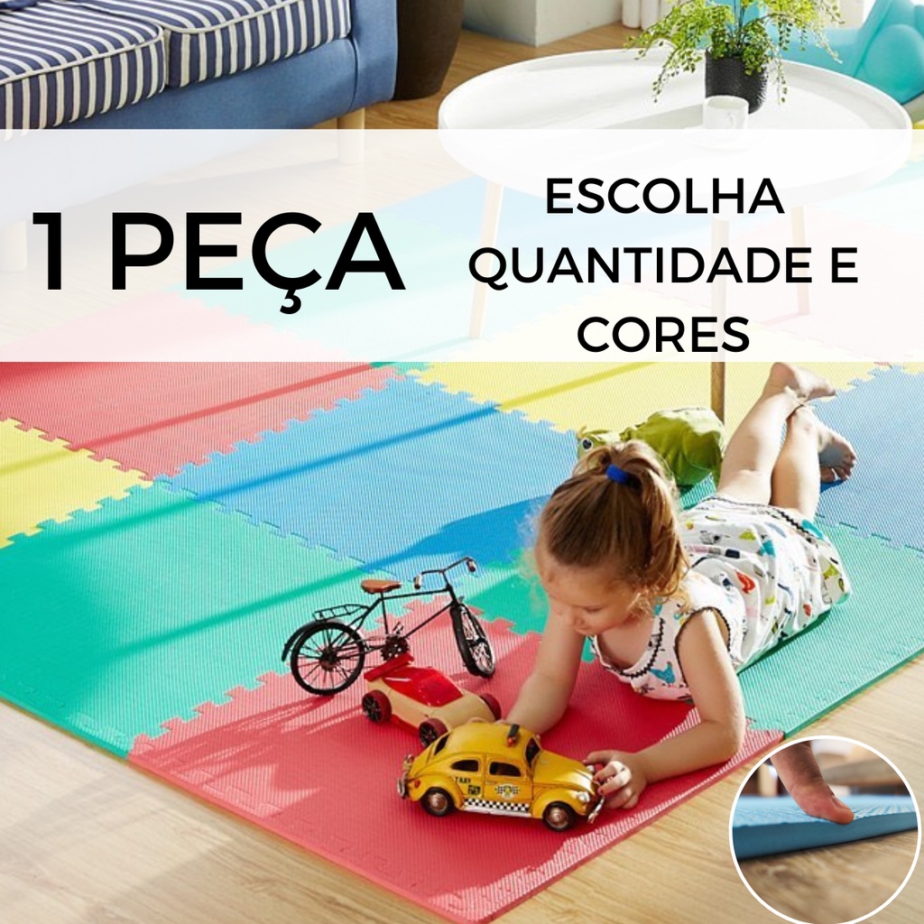 Tapete Infantil Emborrachado EVA Anti Derrapante 50X50cm 10mm de ...