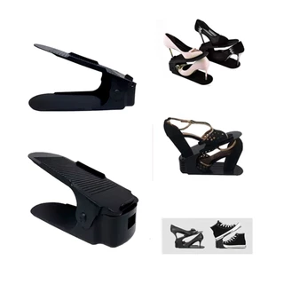 Kit 20 Organizadores De Sapato E Tênis - Preto Com Regulagem