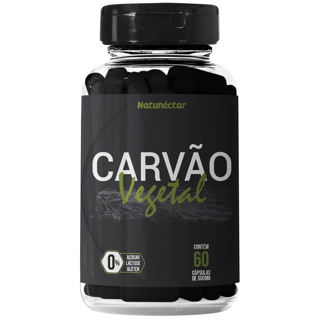 Carvão Vegetal Ativado Puro - 60 cápsulas