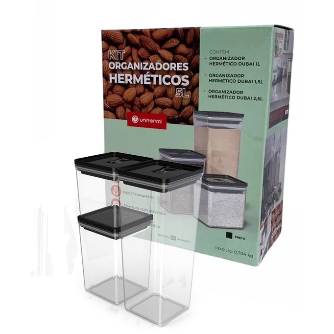 Kit Pote Organizador Hermético Dubai 5L Unitermi