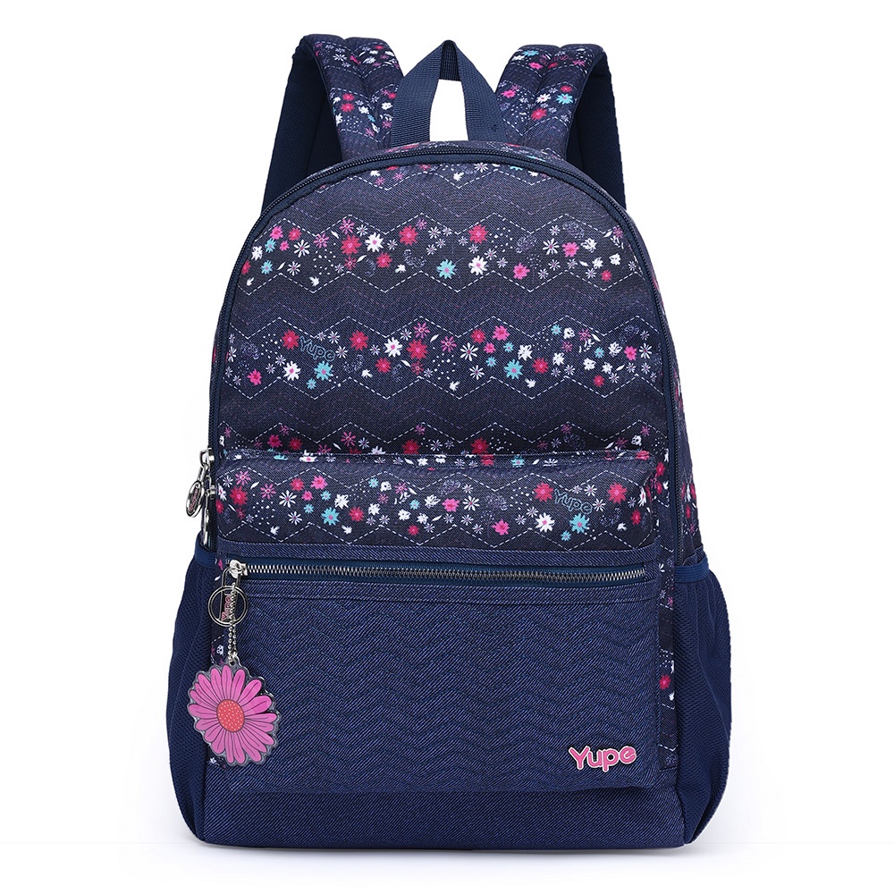 Mochila Feminina Delicada Estampa Florida Notebook Moda Escolar