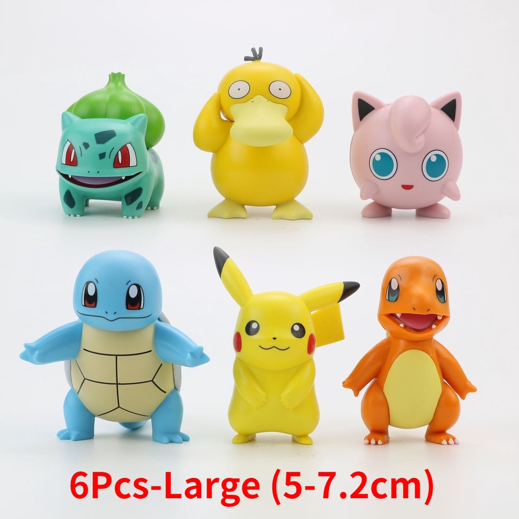 6 Pikachu Figuras De Brinquedos Pokemon Decoração De Carros | Shopee Brasil