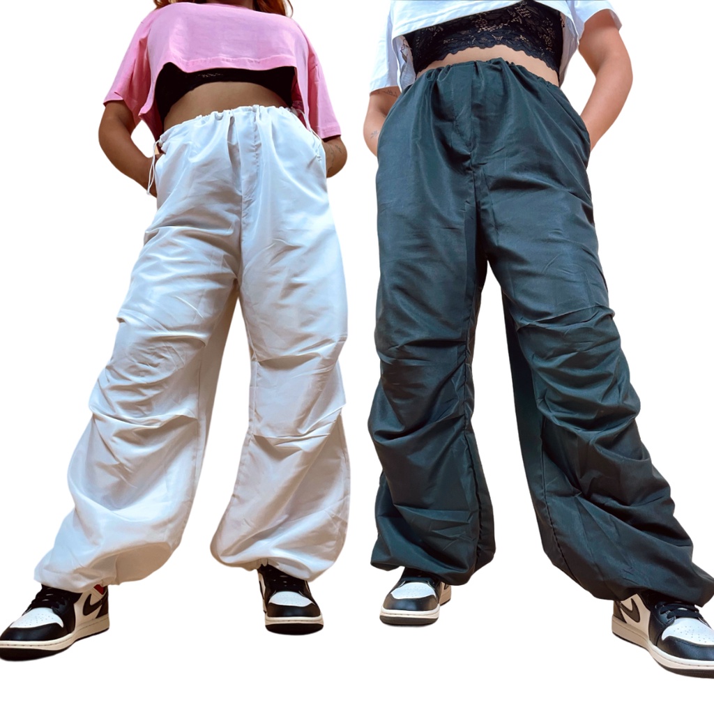 Women Low Waist Baggy Pants Loose Pocket Jogger Trousers Hippie Punk  Streetwear Solid Full Length Pants : : Moda
