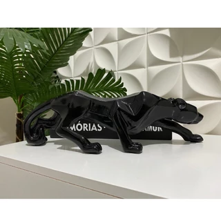 Escultura Pantera Negra P - 37 cm - Decoração em Oferta na Shopee