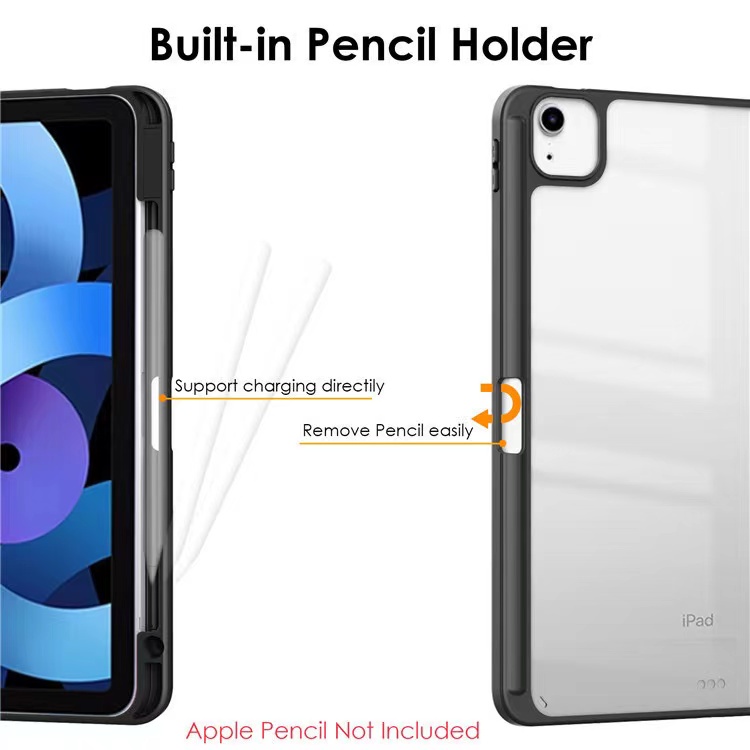 Capa Case Acrílico Magnética Com Suporte Para Caneta iPad 10.2 7/8