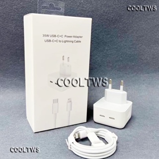 Original 35W Carregador rápido duplo Fonte PD Adaptador Rápido De Viagem USB Tipo C Para 14 13 Pro Max Plus 12 11 mini Com 1M cabo